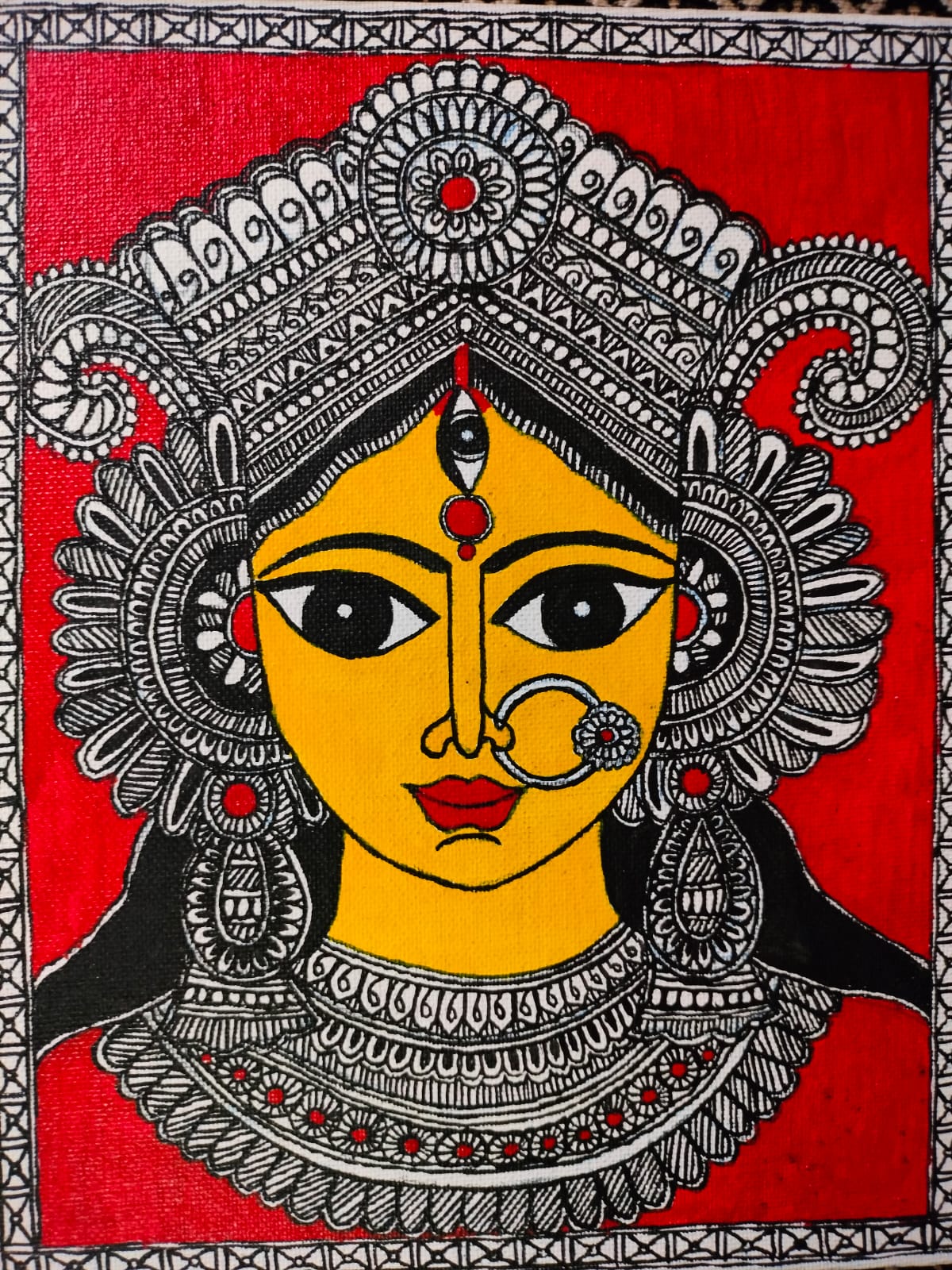 Mithila Madhubani Handpainted Wall Painting