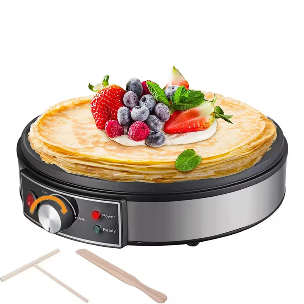 Electric Griddle Crepe Maker Cooktop - Nonstick Griddle Crepes Maker with LED Indicator Lights Adjustable Temperature Control - Novo Fusion