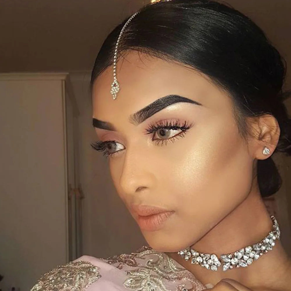 Stonefans Geometric Forehead Chain Women Indian Wedding Jewelry Designer Rhinestone Headband Hair Accessories Bride Trends 2023 Novo Fusion - Chic Essentials for Life's Canvas