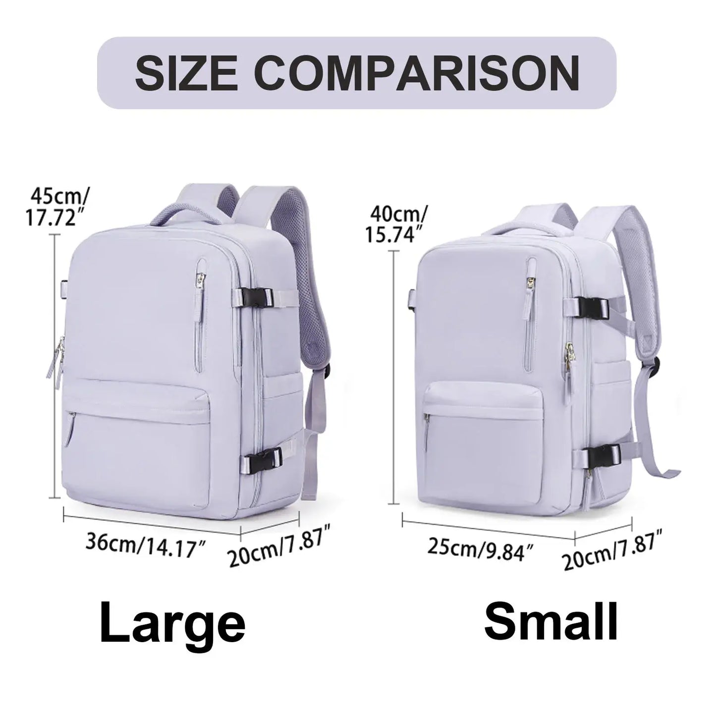 Women's Cabin Travel Backpack Laptop Bag Large Capacity Easyjet Carry-Ons 45x36x20 Backpack Ryanair 40x20x25 Water Resistant Bag - Novo Fusion