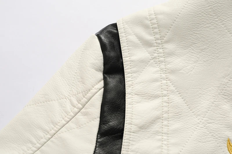 Autumn Winter Bomber Leather Jacket Men Scorpion Embroidery Hooded Jacket PU Leather Motorcycle Mens Ryan Gosling Drive Jacket - Novo Fusion