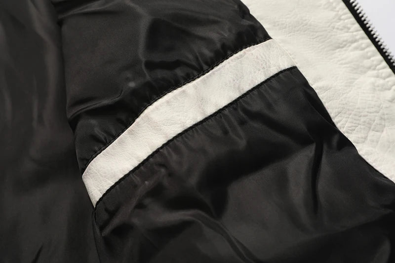 Autumn Winter Bomber Leather Jacket Men Scorpion Embroidery Hooded Jacket PU Leather Motorcycle Mens Ryan Gosling Drive Jacket - Novo Fusion