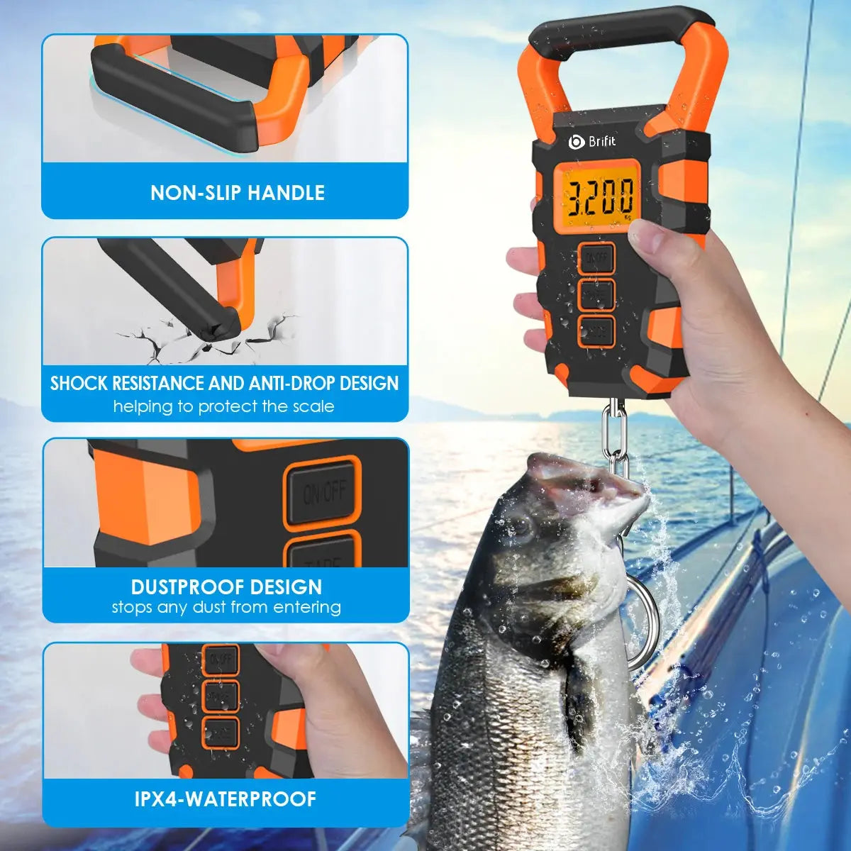 50KG Digital Fishing Scale with Ruler Portable Travel Luggage Weighing Scale Digital Fishing Scale Kitchen Food Scale - Novo Fusion