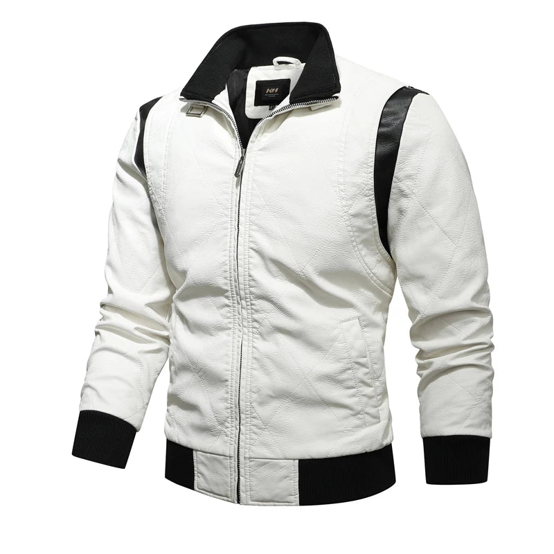 Autumn Winter Bomber Leather Jacket Men Scorpion Embroidery Hooded Jacket PU Leather Motorcycle Mens Ryan Gosling Drive Jacket - Novo Fusion