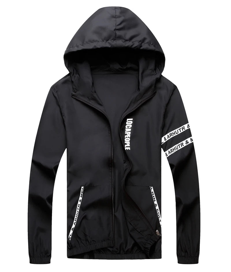 Men's windbreaker summer Sun protection jacket outwear sports Cycling Thin hooded coats men jaqueta masculina Brand clothing - Novo Fusion