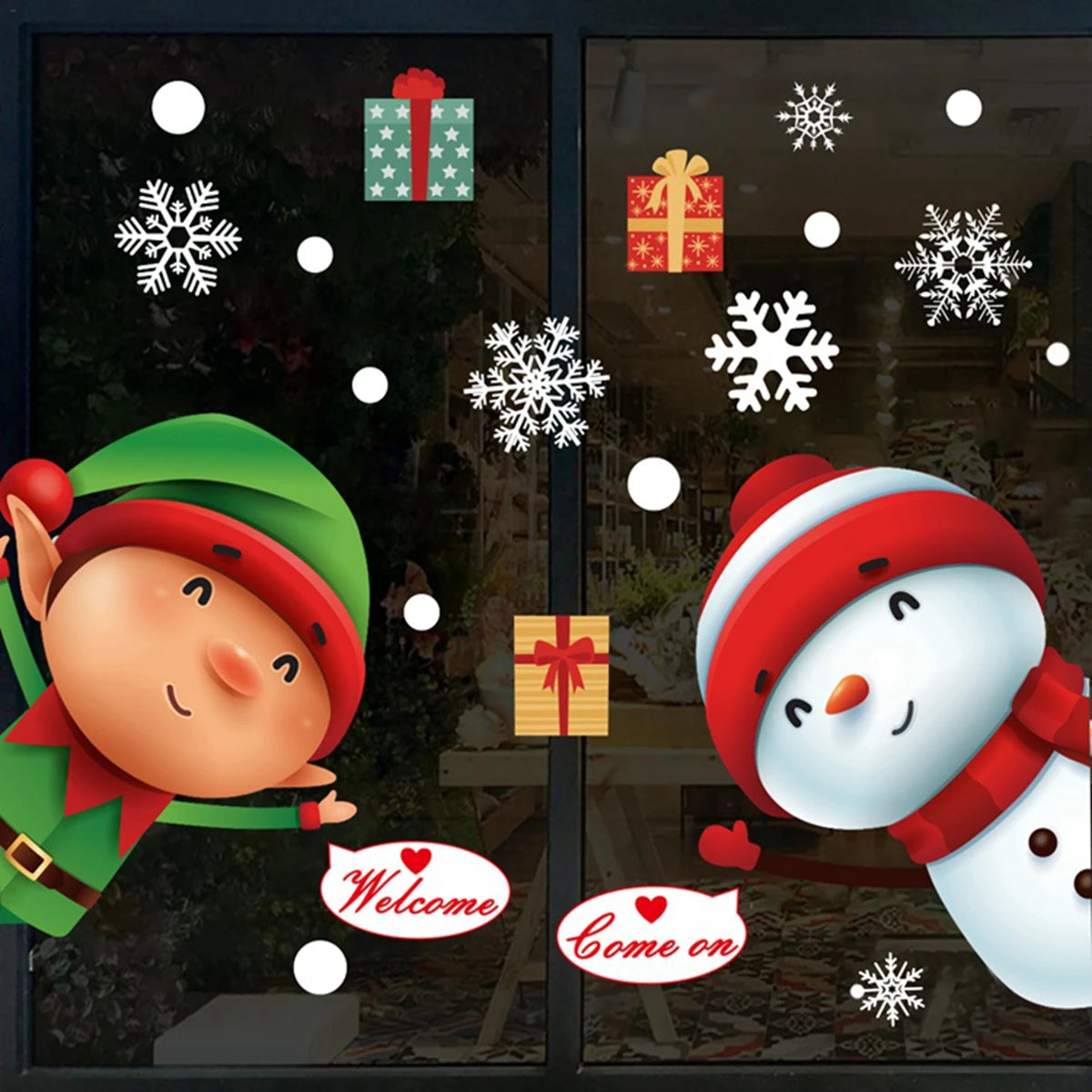 Christmas Wall Window Stickers Marry Christmas Decoration For Home 2024 Christmas Ornaments Xmas Tree Navidad Gift New Year 2025 - Novo Fusion