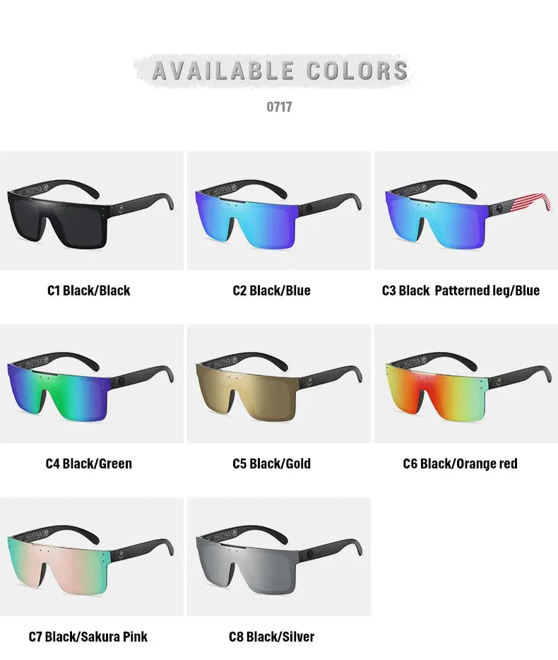 NEW High quality luxury Heat Wave brand Polarized sunglasses square Conjoined lens Women men sun glasses UV400 - Novo Fusion