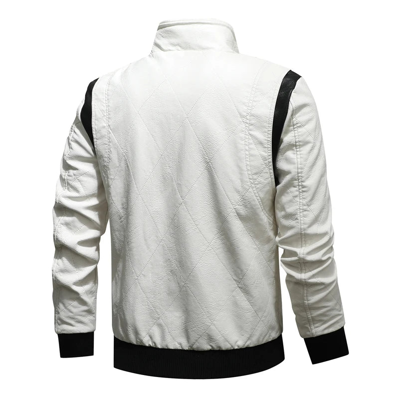 Autumn Winter Bomber Leather Jacket Men Scorpion Embroidery Hooded Jacket PU Leather Motorcycle Mens Ryan Gosling Drive Jacket - Novo Fusion