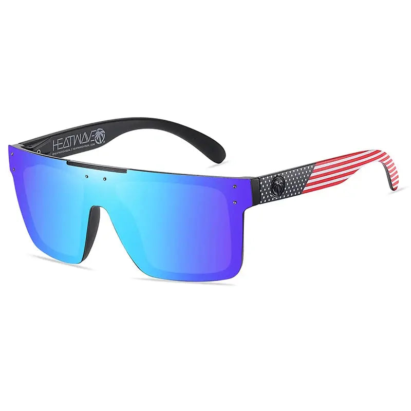 NEW High quality luxury Heat Wave brand Polarized sunglasses square Conjoined lens Women men sun glasses UV400 - Novo Fusion
