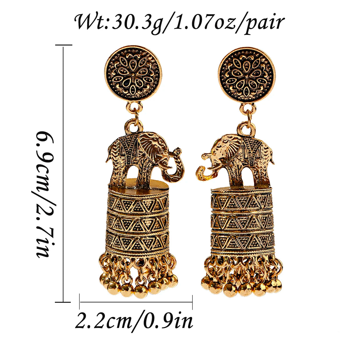 Retro Earrings for Women Female Gold Silver Color Elephants Tassel Hanging Dangle Earrings 2023 Indian Jewelry Accessories Novo Fusion - Chic Essentials for Life's Canvas