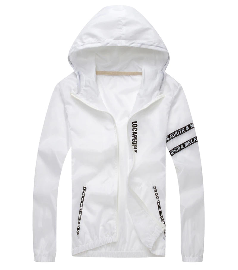 Men's windbreaker summer Sun protection jacket outwear sports Cycling Thin hooded coats men jaqueta masculina Brand clothing - Novo Fusion