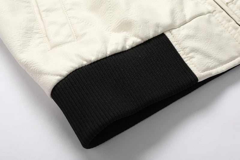 Autumn Winter Bomber Leather Jacket Men Scorpion Embroidery Hooded Jacket PU Leather Motorcycle Mens Ryan Gosling Drive Jacket - Novo Fusion