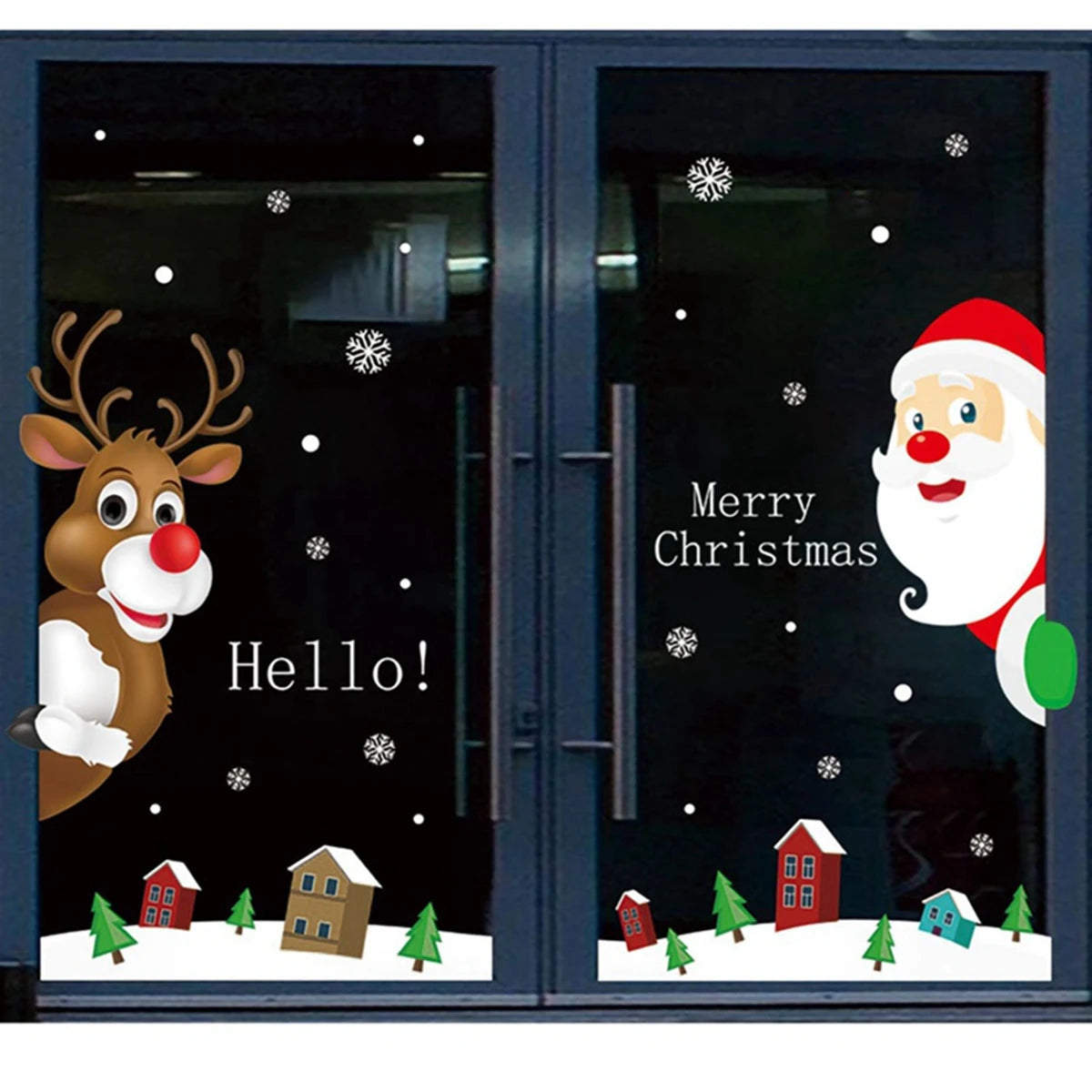 Christmas Wall Window Stickers Marry Christmas Decoration For Home 2024 Christmas Ornaments Xmas Tree Navidad Gift New Year 2025 - Novo Fusion