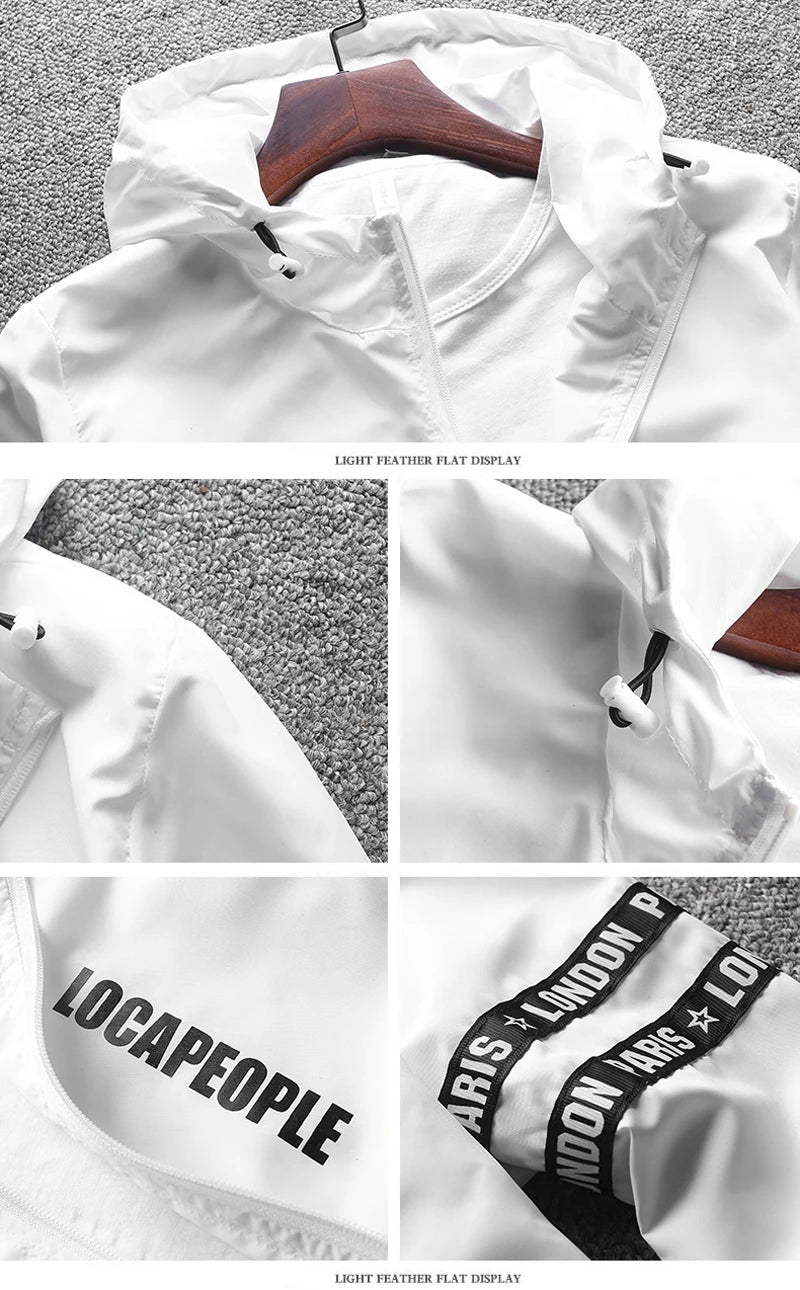 Men's windbreaker summer Sun protection jacket outwear sports Cycling Thin hooded coats men jaqueta masculina Brand clothing - Novo Fusion