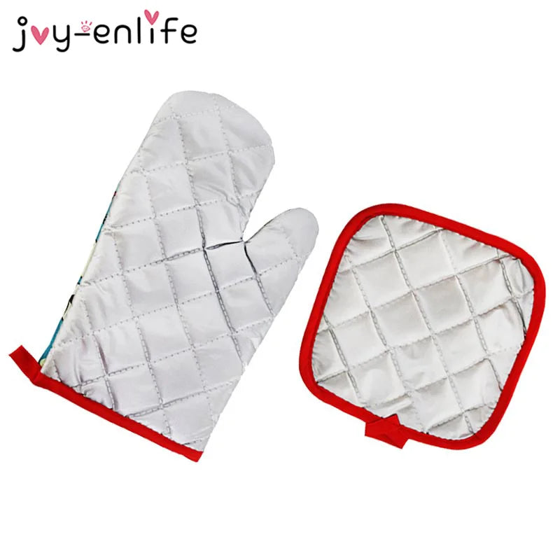 2pcs/set Christmas Baking Anti-Hot Gloves Pad Oven Dining BBQ Kitchen Mat New Year 2024 Natal Xmas Party Decoration Supplies - Novo Fusion