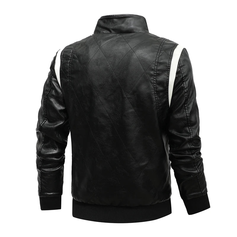 Autumn Winter Bomber Leather Jacket Men Scorpion Embroidery Hooded Jacket PU Leather Motorcycle Mens Ryan Gosling Drive Jacket - Novo Fusion