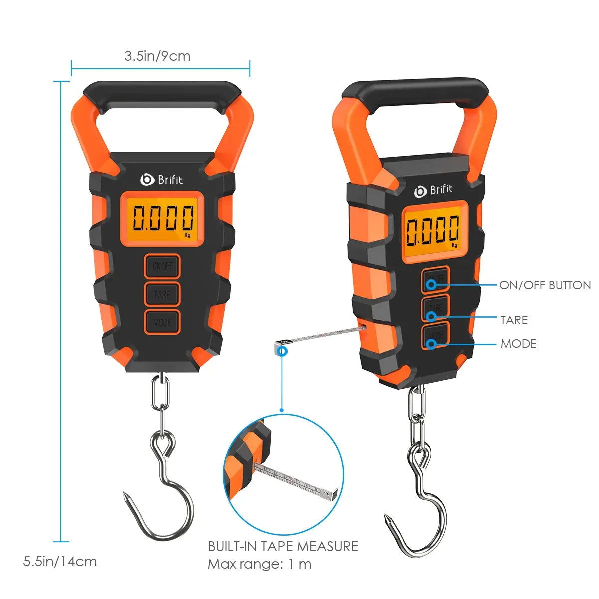 50KG Digital Fishing Scale with Ruler Portable Travel Luggage Weighing Scale Digital Fishing Scale Kitchen Food Scale - Novo Fusion