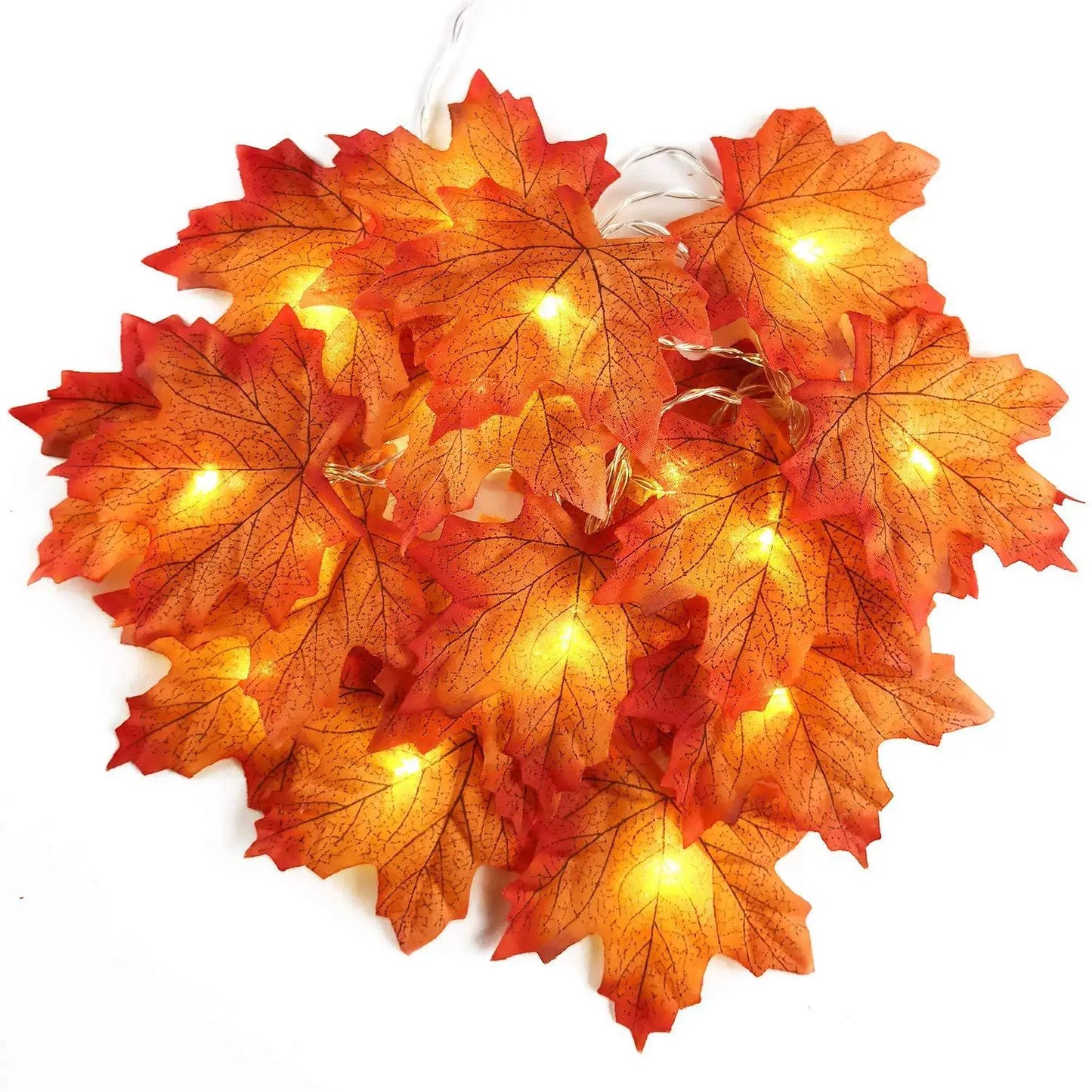 2/3/6M Christmas Decoration Artificial Maple Leaf Leaves LED Light String Lantern Garland Home Party DIY Deco Halloween New Yea - Novo Fusion