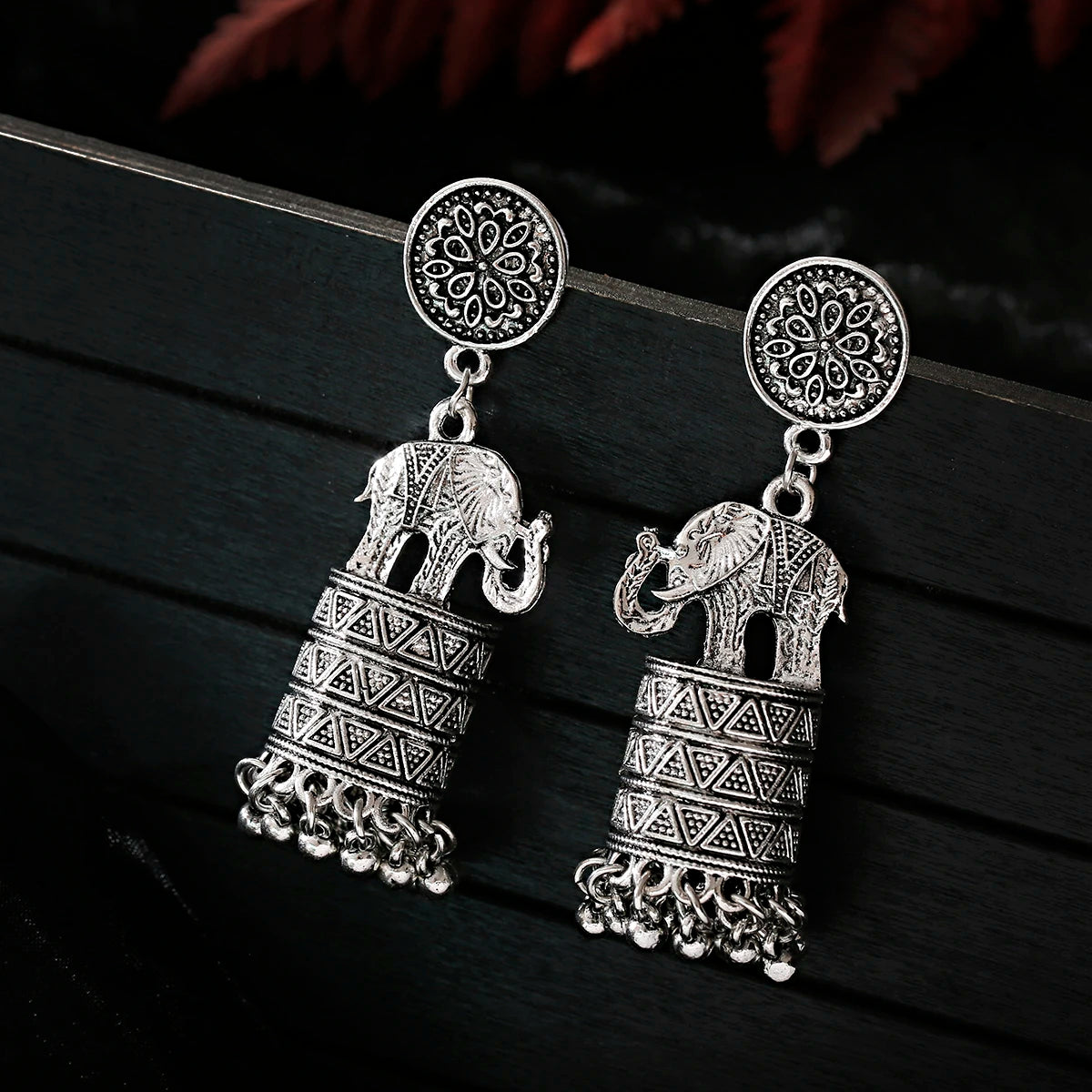 Retro Earrings for Women Female Gold Silver Color Elephants Tassel Hanging Dangle Earrings 2023 Indian Jewelry Accessories Novo Fusion - Chic Essentials for Life's Canvas