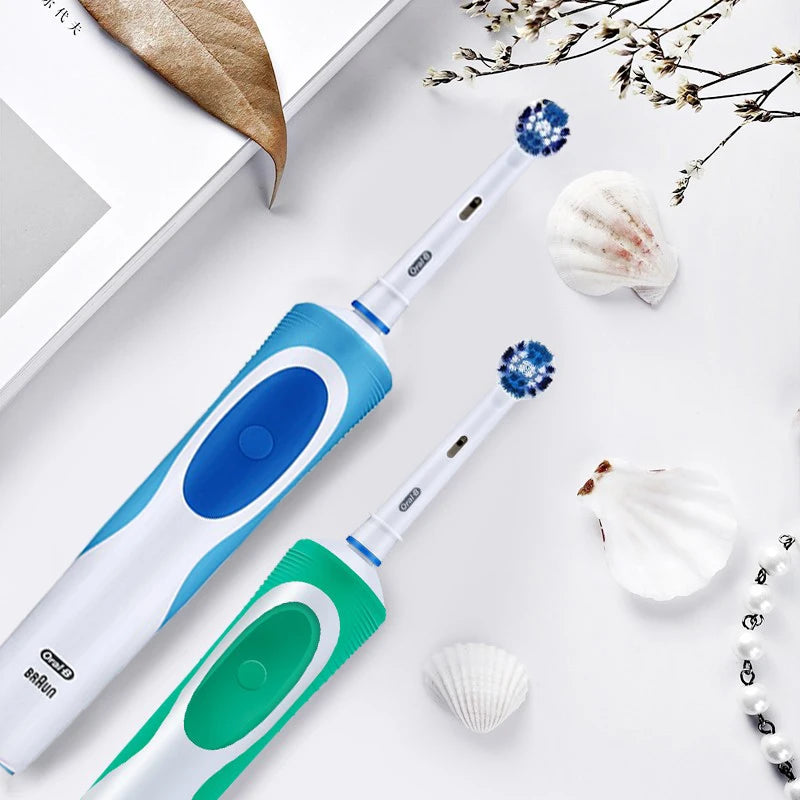 Oral B Electric Toothbrush 2D Rotary Vibration Clean Charging Tooth Brush Cross Action Bristle Oral Care 4 Gift Brush Heads Free - Novo Fusion