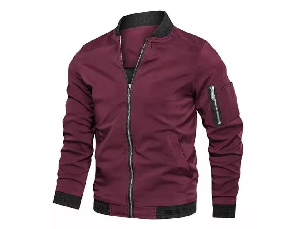 Spring Autumn Men's Bomber Jacket Casual Lightweight Jacket For Men Sports Windbreaker Zip Up Coat with Pockets Clothing - Novo Fusion