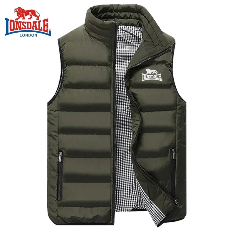 Men's Embroidery Brand High Quality Warm Vest Vest, Autumn and Winter Luxury Fashion Brand, Sleeveless Outdoor Windproof Jacket - Novo Fusion