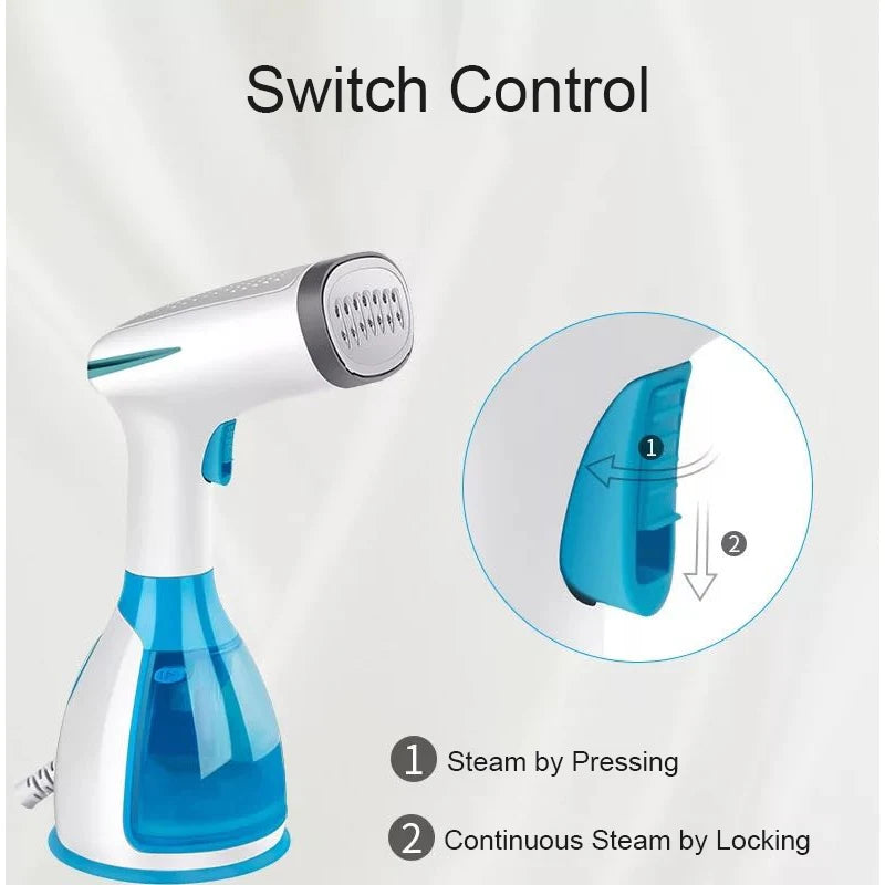 Quick-Heat Hand Garment Iron Steamer for Clothes 1500W Powerful 280ml Portable Fabric Steamer Travelling Home Steam Generator - Novo Fusion