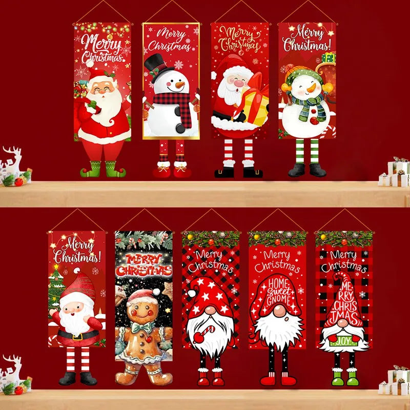 Christmas Hanging Flag Decoration Merry Cristmas Decor for Home 2024 Hanging Flag Xmas Ornament Navidad Natal New Year Gift 2025 - Novo Fusion