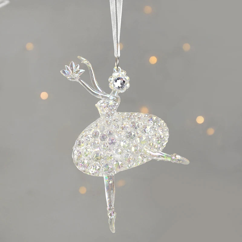 Acrylic Christmas Tree Hanging Ornaments Elk Angel Doll Bell Pendant 2023 Merry Christmas Decoration for Home Xmas New Year 2024 - Novo Fusion
