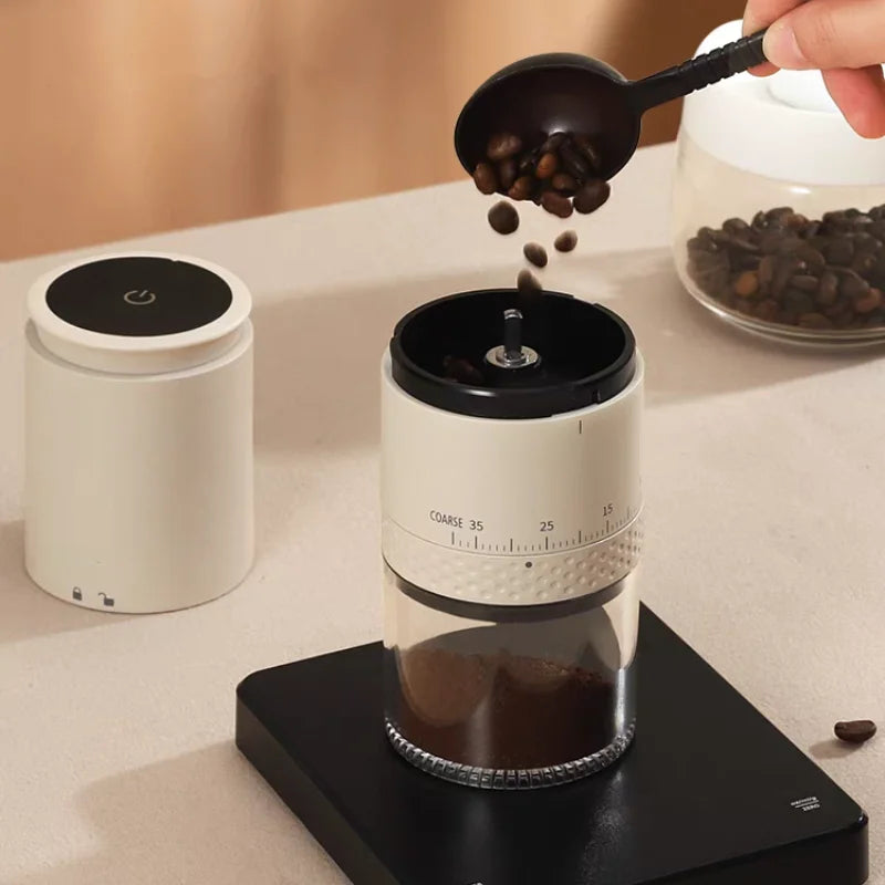 New 1500mAh Electric Coffee Grinder Externally Adjustable Type-C Charging Coffee Burr Grinder Bean Grinding Machine Coffee Maker - Novo Fusion