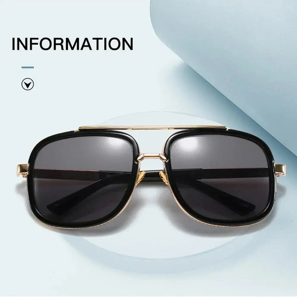 Classic Oversized Men Sunglasses Luxury Brand Women mach one Sun Glasses Square retro Oculos de sol Male UV400 Mirror Eyewear - Novo Fusion