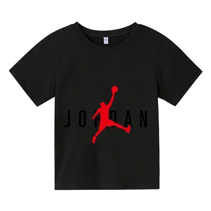 2024 Summer Cotton Kids Brand Sports Short Sleeve Kids Girls T-shirt Baby Boys Fashion Sports short sleeve - Novo Fusion