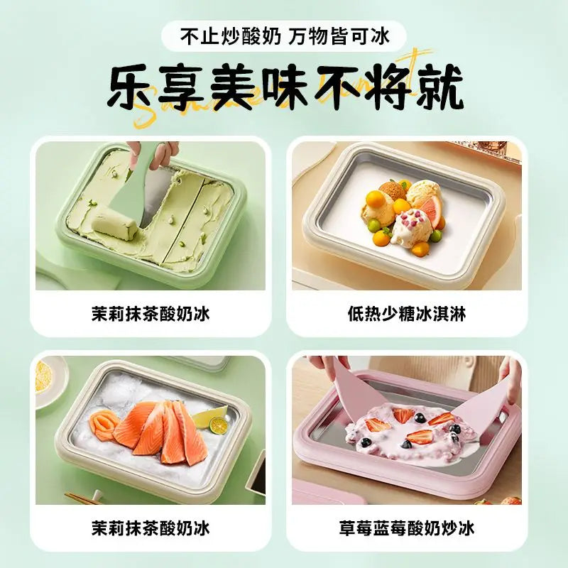 Multifunctional stir-frying ice machine Home stainless steel ice cream homemade stir-frying ice artifact - Novo Fusion