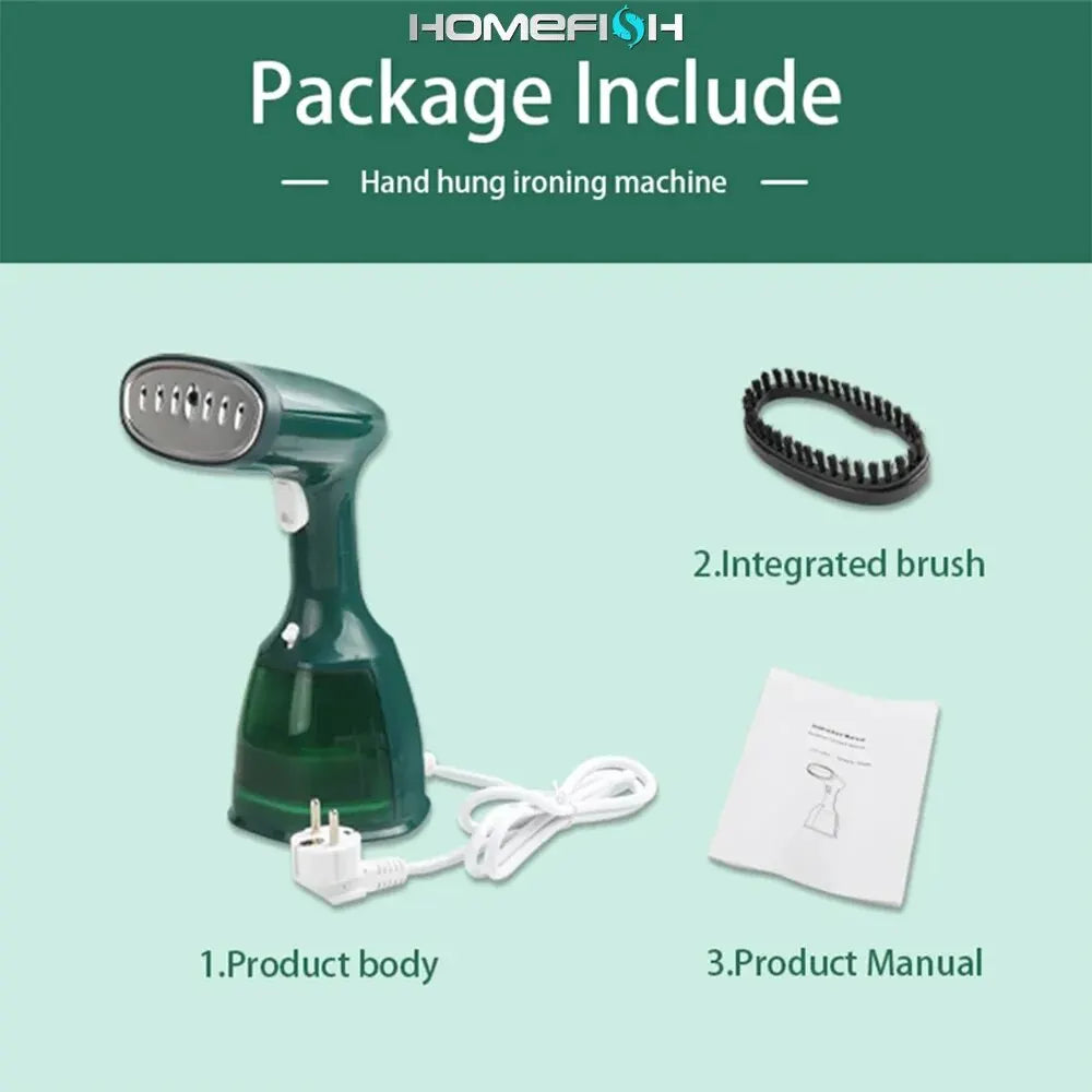 Garment Steamers 280ml Handheld Fabric Steamer 7 Holes 20 Seconds Fast-Heat 1500W Garment Steamer for Home Travelling Portable - Novo Fusion
