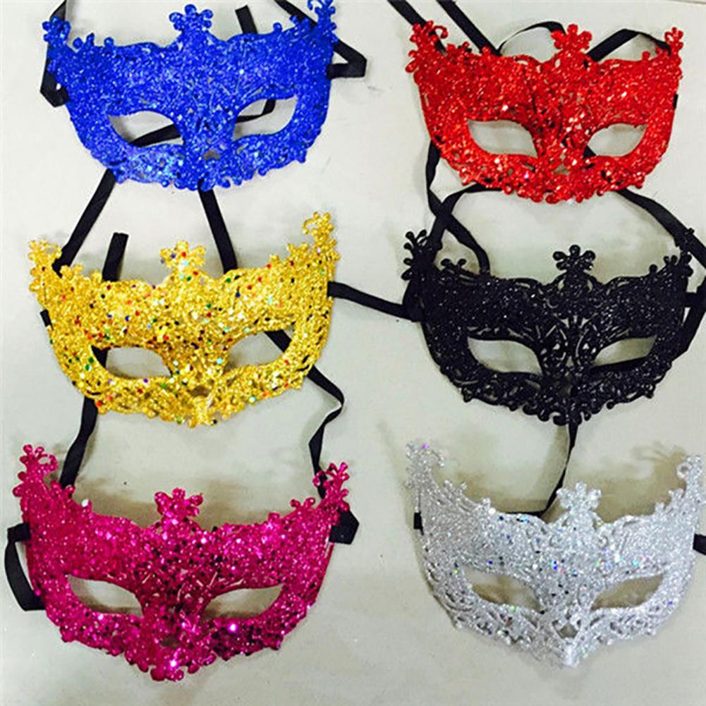 Cosplay Face Covers Party Mask Glitter Shinny Women Ribbon Mysterious Eye Cover For Masquerade Luxury Venetian Mask Halloween - Novo Fusion