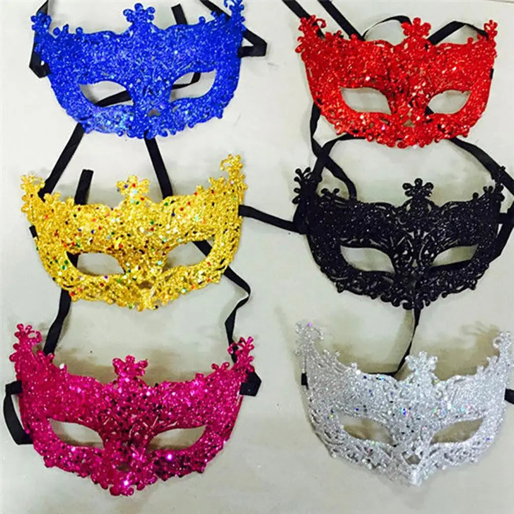 Cosplay Face Covers Party Mask Glitter Shinny Women Ribbon Mysterious Eye Cover For Masquerade Luxury Venetian Mask Halloween - Novo Fusion