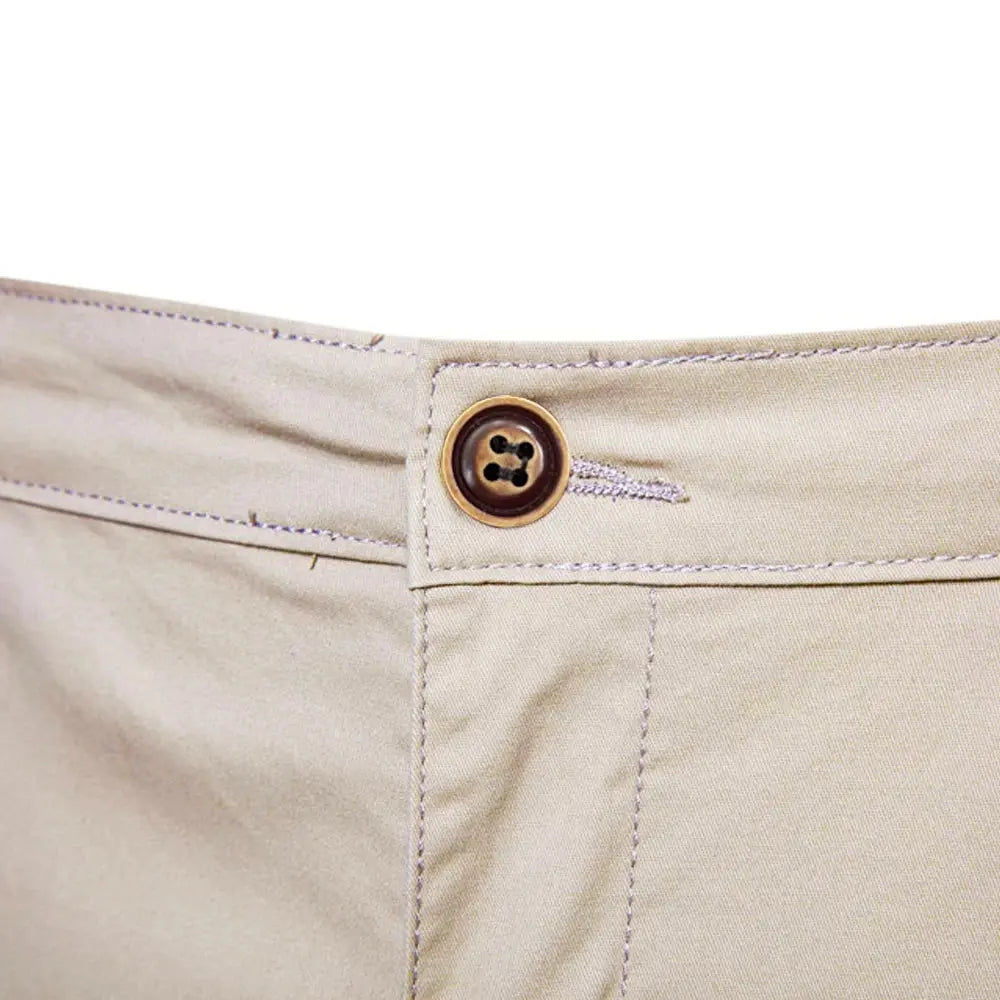 2021 New Summer 100% Cotton Solid Shorts Men High Quality Casual Business Social Elastic Waist Men Shorts 10 Colors Beach Shorts - Novo Fusion
