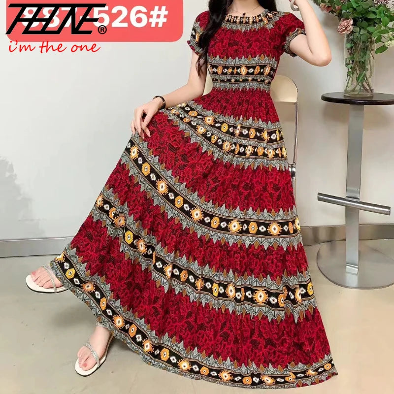 THHONE New Summer Indian Dress Women Clothes 2024 Long Maxi Vintage Sexy Korean Casual Boho Bohemian Robe Vestidos Para Mujer Novo Fusion - Chic Essentials for Life's Canvas