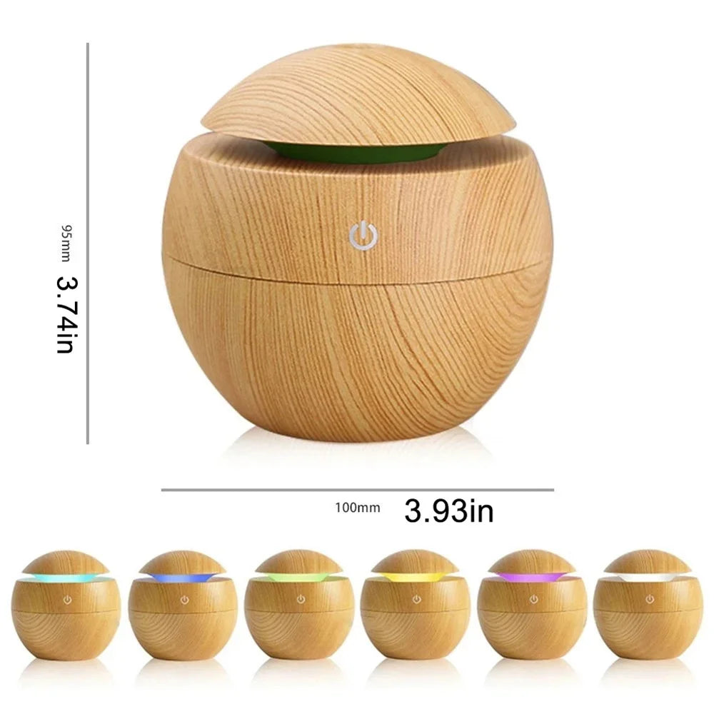 Humidifier Electric Air Aroma Diffuser Wood Ultrasonic Air Humidifier Essential Oil Aromatherapy Cool Mist Maker for Bedroom - Novo Fusion