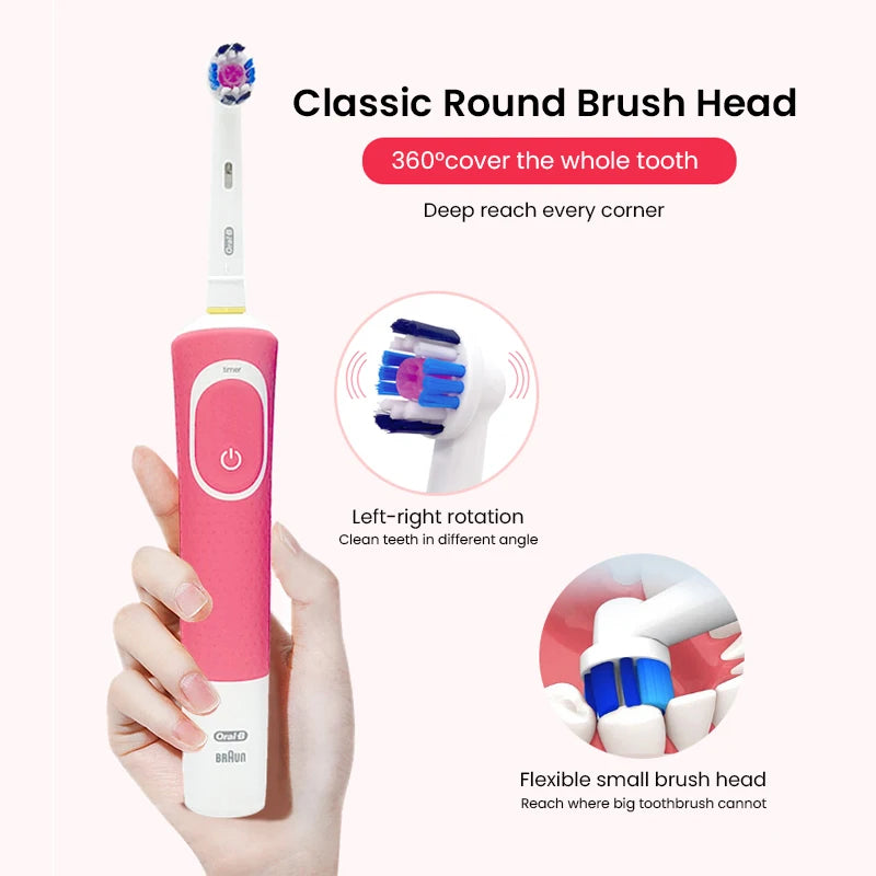 Oral B D100 Electric Toothbrush 2D Vitality Cleaning Teeth Brush Waterproof Electronic Teeth Brush Inductive Charger With Timer - Novo Fusion
