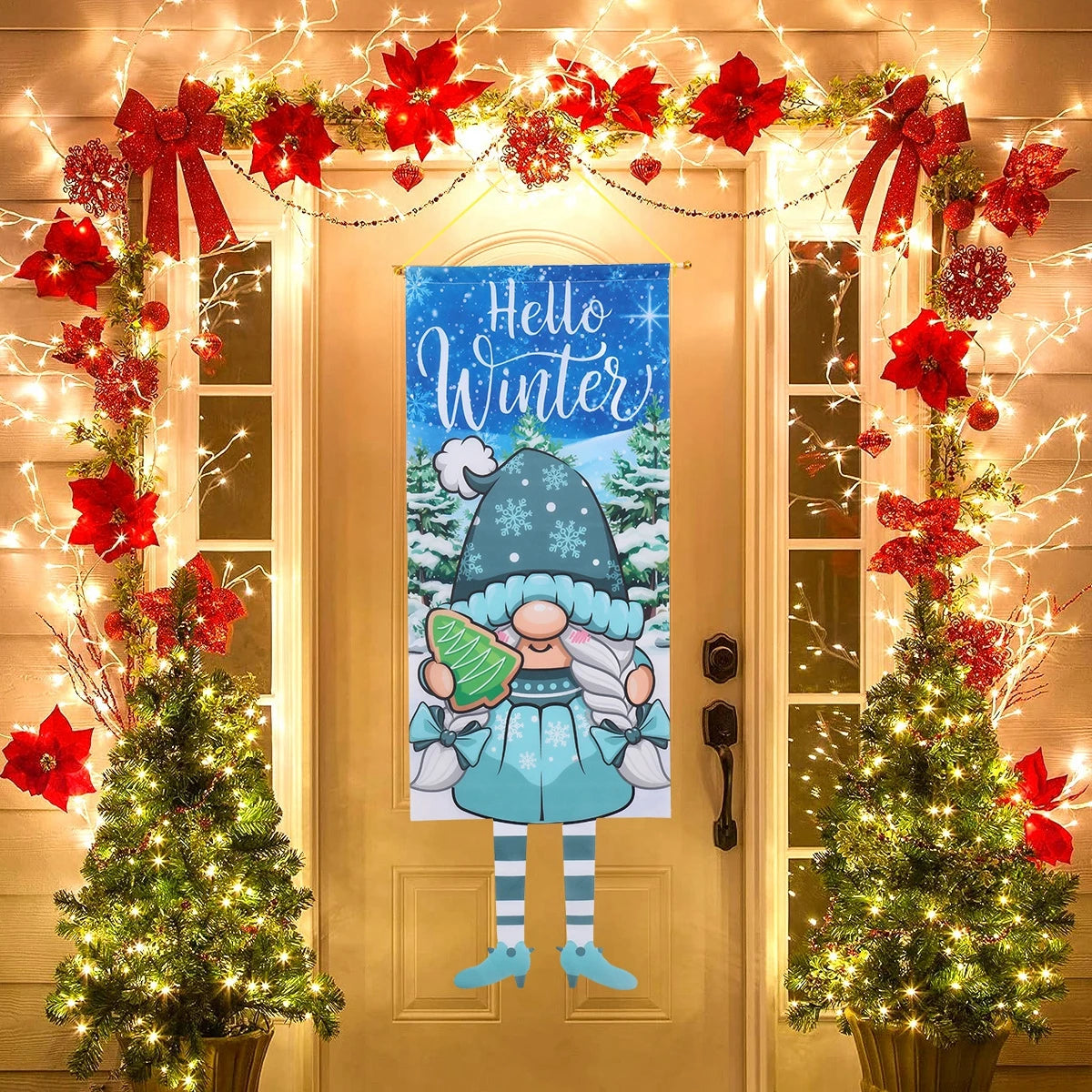 Santa Claus Hanging Flag Merry Christmas Decorations For Home 2024 Christmas Ornaments Navidad Natal Xmas New Year Gifts 2025 - Novo Fusion