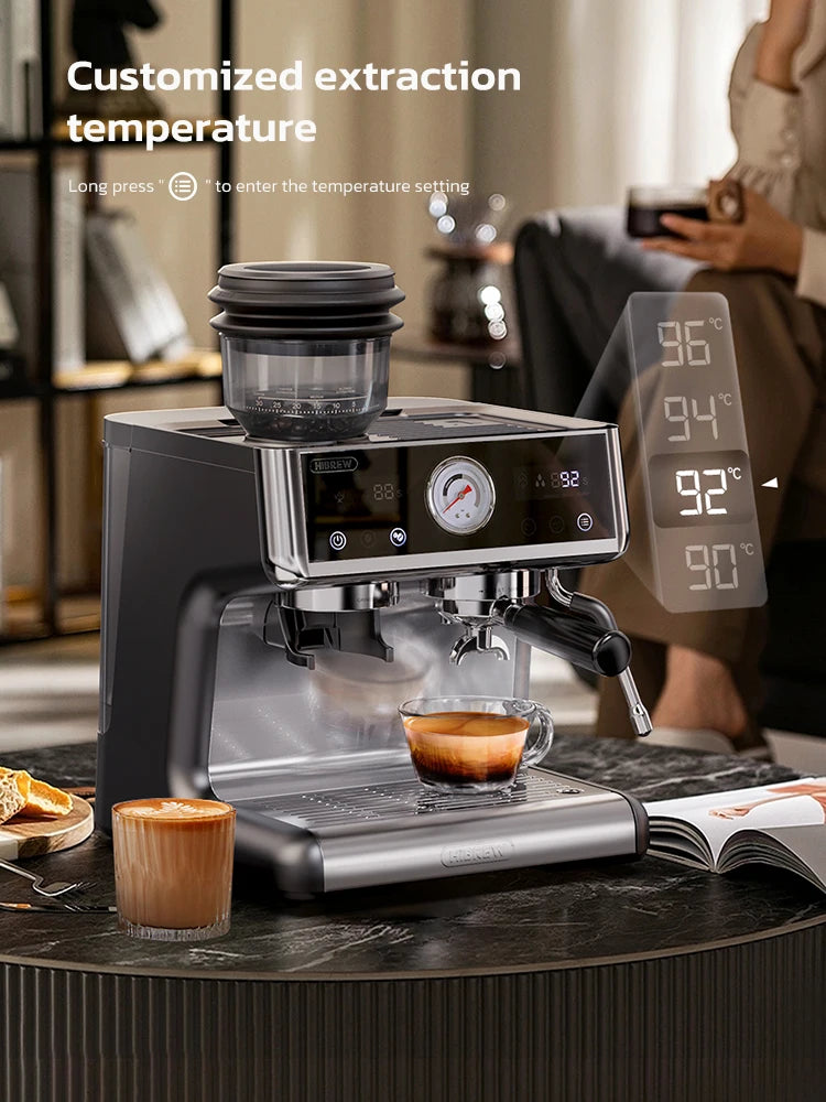 HiBREW Dual Boiler System Barista Pro 20Bar Bean to Espresso Cafetera Coffee Machine with Full Kit for Cafe Hotel Restaurant H7A - Novo Fusion