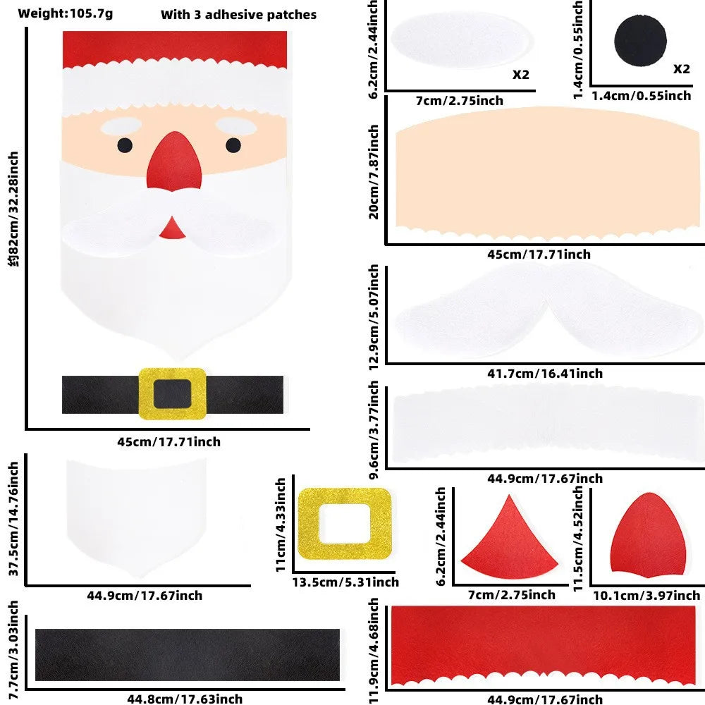 Christmas Door Window Stickers Felt Cloth Snowman Santa Claus Elk Wall Sticker Christmas Home Decoration Happy New Year 2024 - Novo Fusion