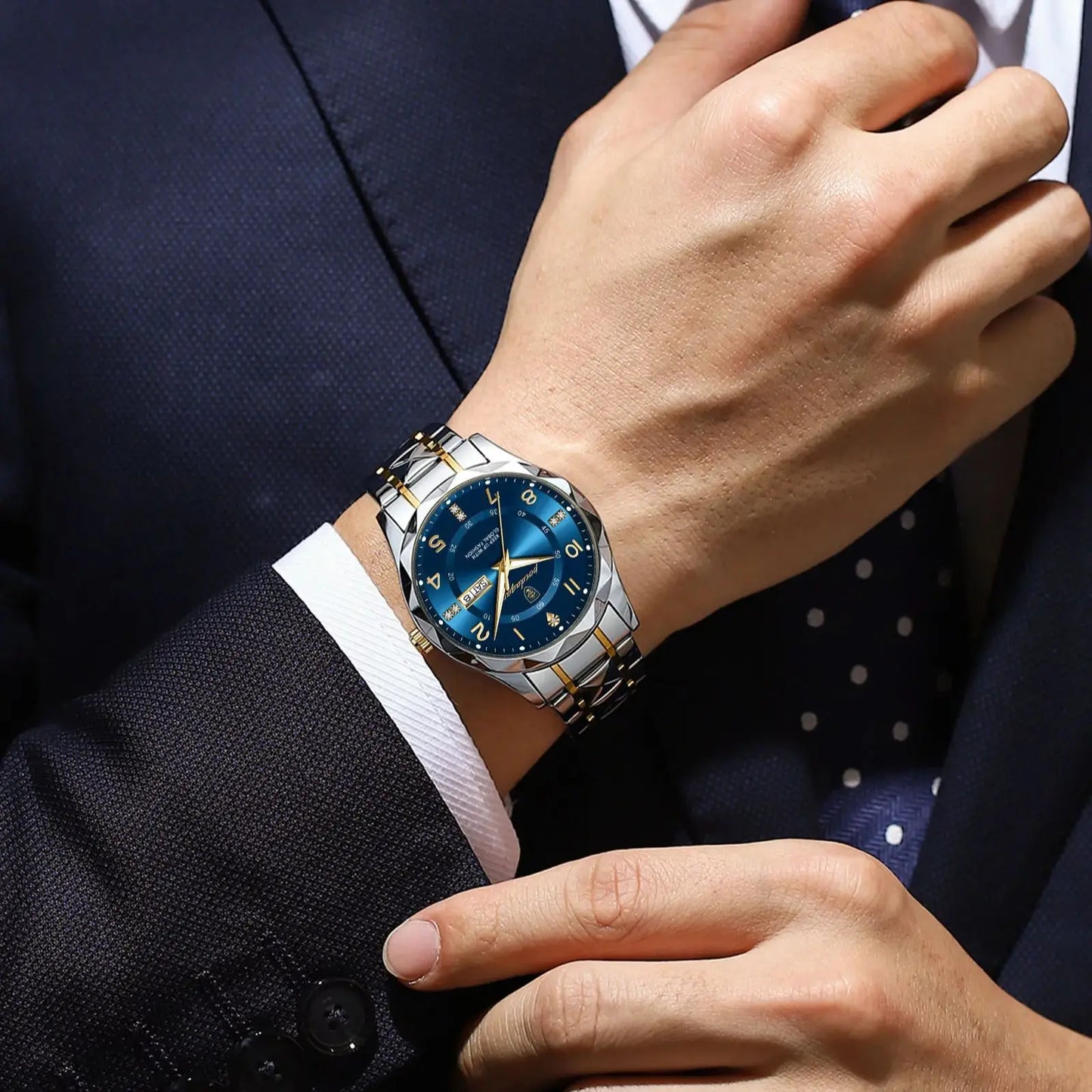 POEDAGAR Luxury Men Quartz Watch Waterproof Date Week Luminous Wristwatch Stainless Steel Men's Watches Male Clock Sports Reloj - Novo Fusion