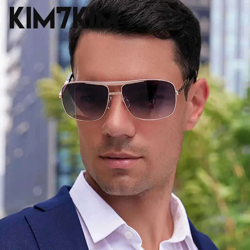 Vintage Square Sunglasses Men Women 2024 Luxury Brand Designer New Trends Classic Punk Sun Glasses Male Shades Driving Sunglass - Novo Fusion