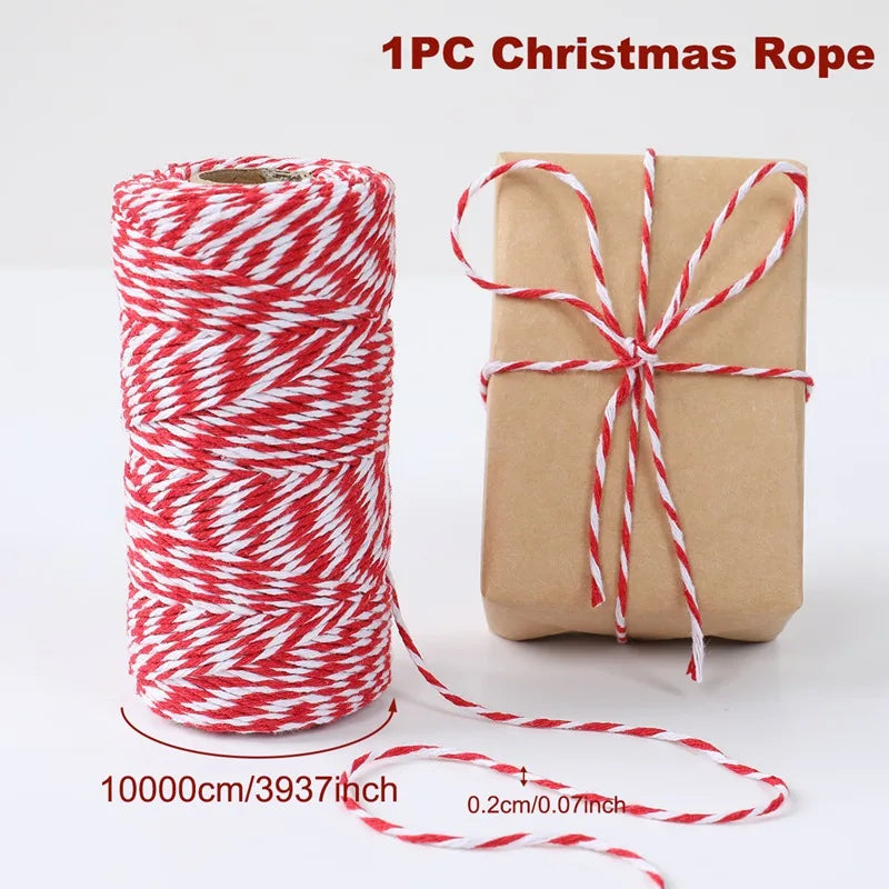 Christmas Wrapping String Rope Merry Christmas Decoration For Home 2024 Navidad Natal Noel Gift Box Packaging Rope New Year 2025 - Novo Fusion