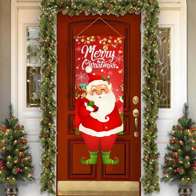Christmas Hanging Flag Decoration Merry Cristmas Decor for Home 2024 Hanging Flag Xmas Ornament Navidad Natal New Year Gift 2025 - Novo Fusion