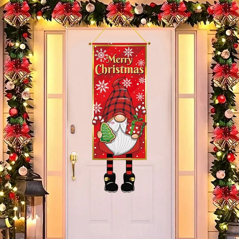 Santa Claus Hanging Flag Merry Christmas Decorations For Home 2024 Christmas Ornaments Navidad Natal Xmas New Year Gifts 2025 - Novo Fusion