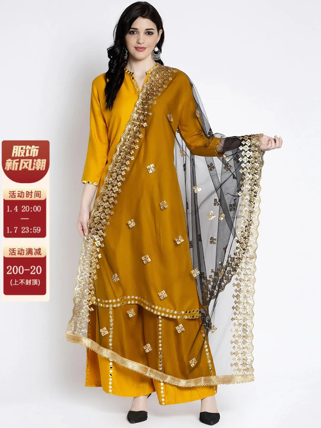 Indian Saree Long Cotton Silk Yellow Ethnic Style Thin Breathable Top Pants Scarf Indian Sari Traditional Indian Clothing Set - Novo Fusion