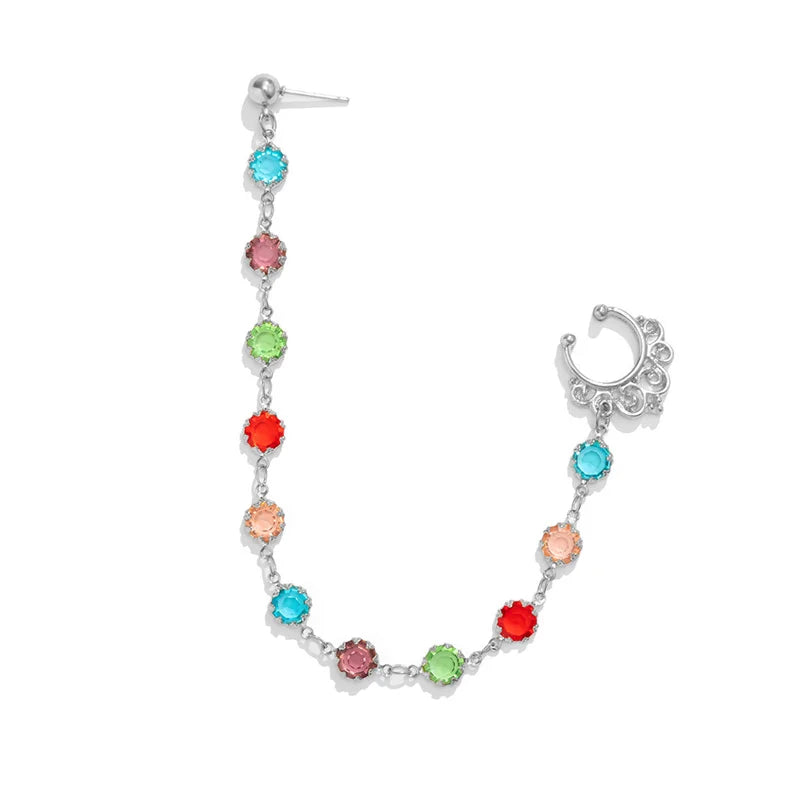 Indian Nose Chain Earrings Nose Clip Fashion European And American Personality Punk For Women Earrings Geometric Tassel Chain Novo Fusion - Chic Essentials for Life's Canvas